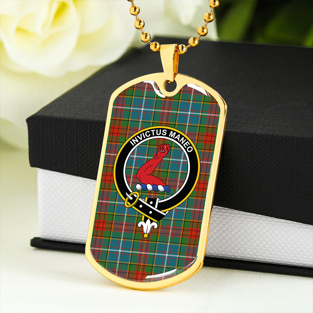 Crozier Ancient Clan Badge Classic Tartan Dog Tag Necklace