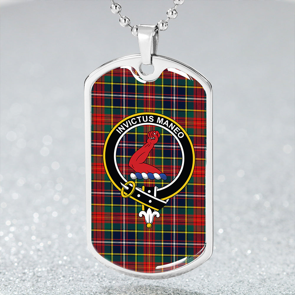 Crozier Modern Clan Badge Classic Tartan Dog Tag Necklace