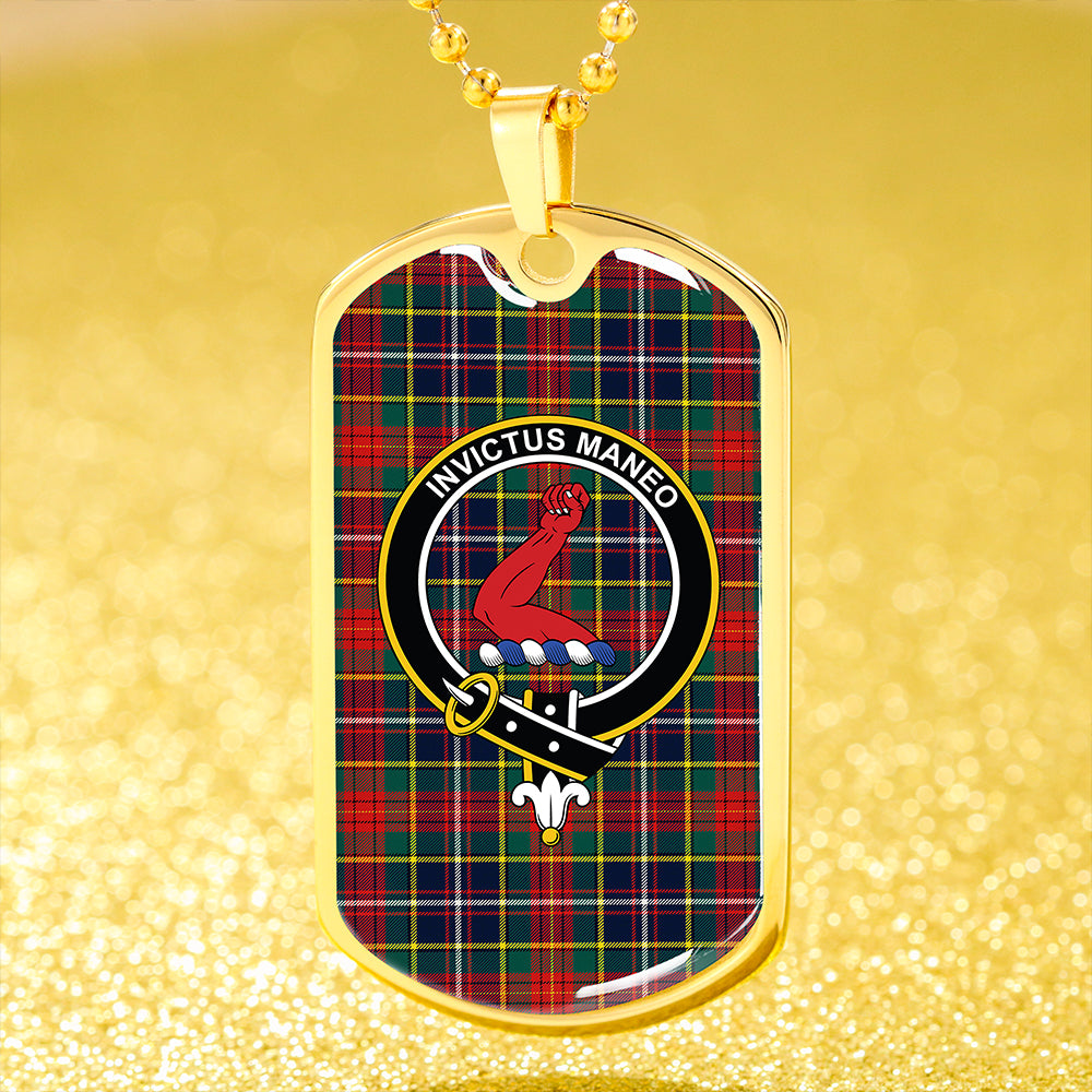 Crozier Modern Clan Badge Classic Tartan Dog Tag Necklace