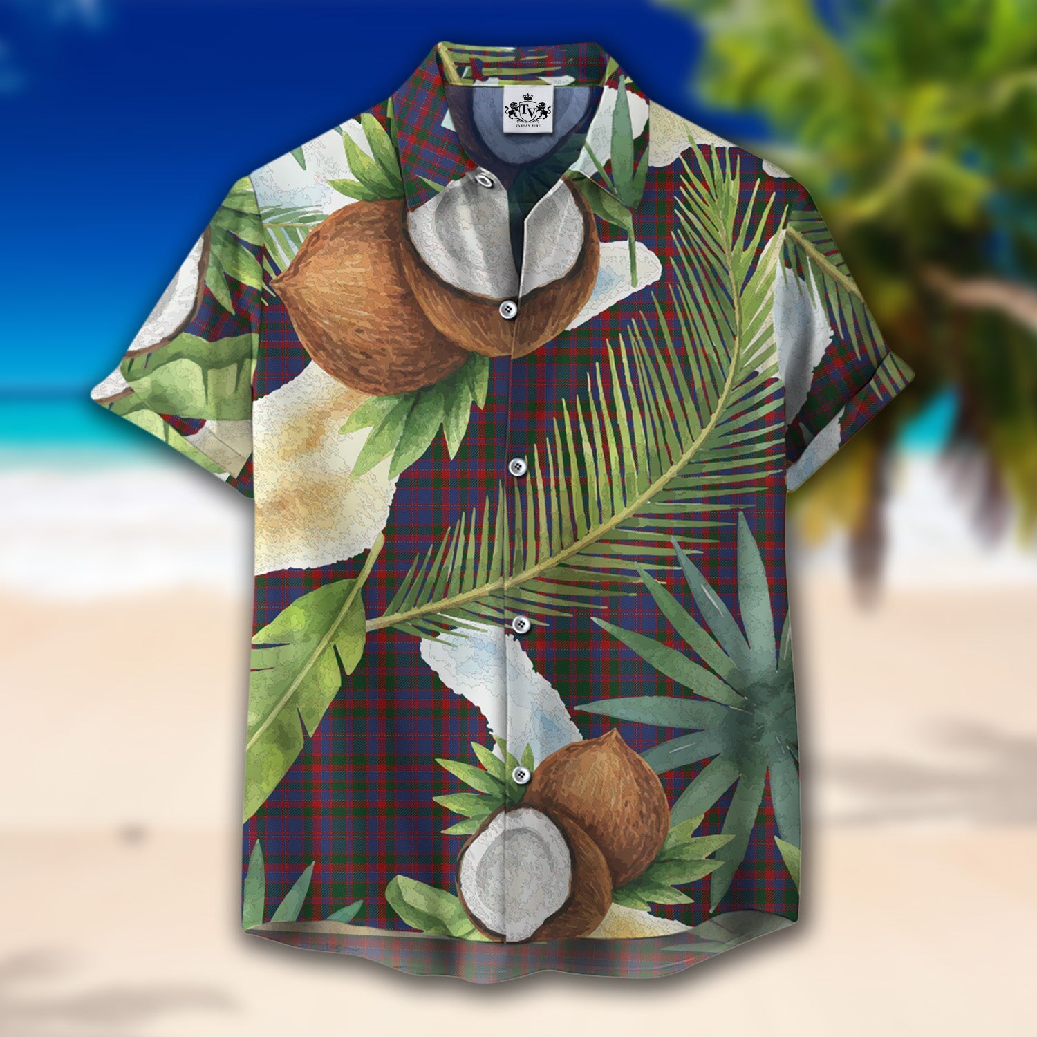 Scottish Tartan Cumming Clan Hawaiian Shirt Hibiscus - Tropical Garden Style