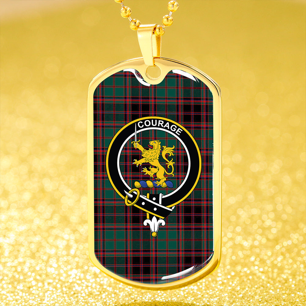 Cumming Hunting (Cumming Glenorchy) Modern Clan Badge Classic Tartan Dog Tag Necklace