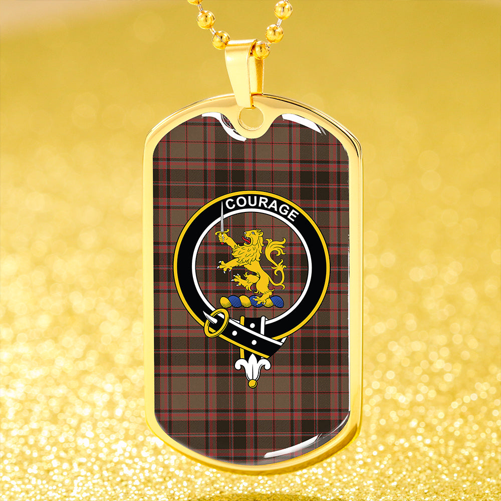 Cumming Hunting (Cumming Glenorchy) Weathered Clan Badge Classic Tartan Dog Tag Necklace