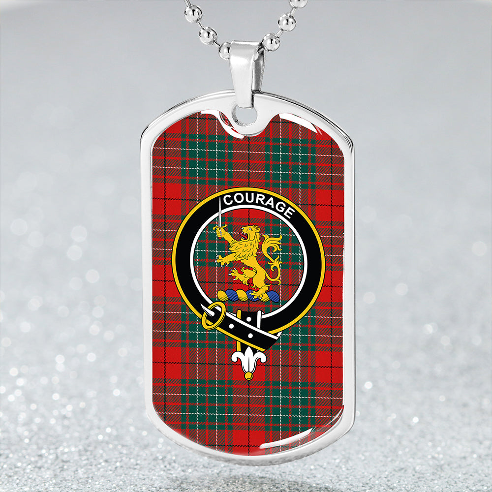Cumming Modern Clan Badge Classic Tartan Dog Tag Necklace