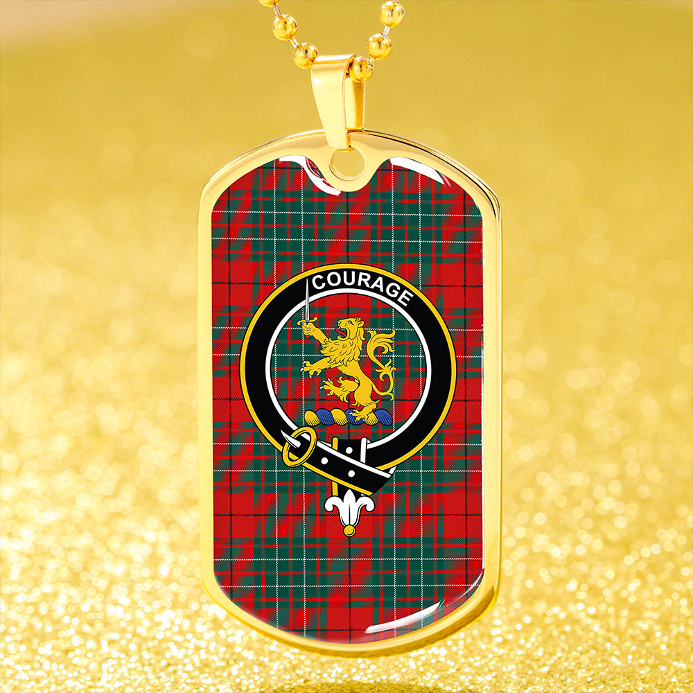 Cumming Modern Clan Badge Classic Tartan Dog Tag Necklace