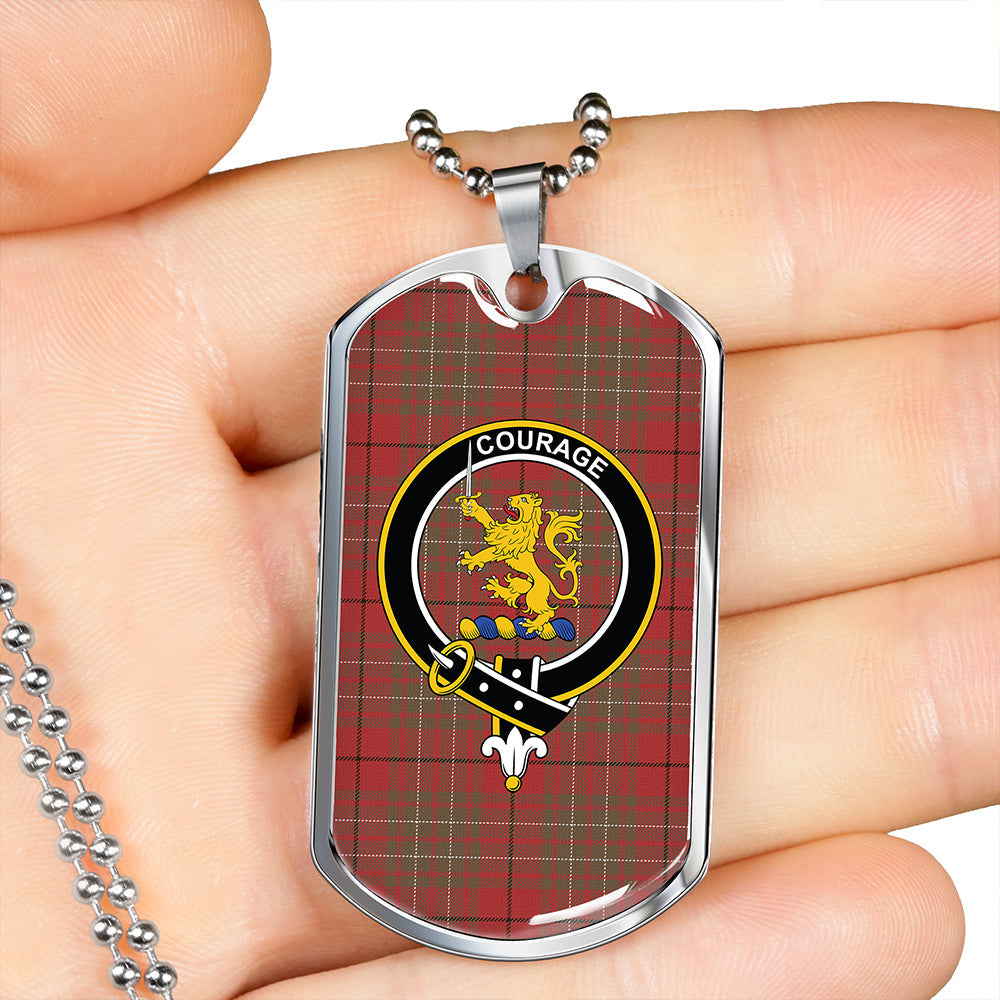 Cumming Weathered Clan Badge Classic Tartan Dog Tag Necklace