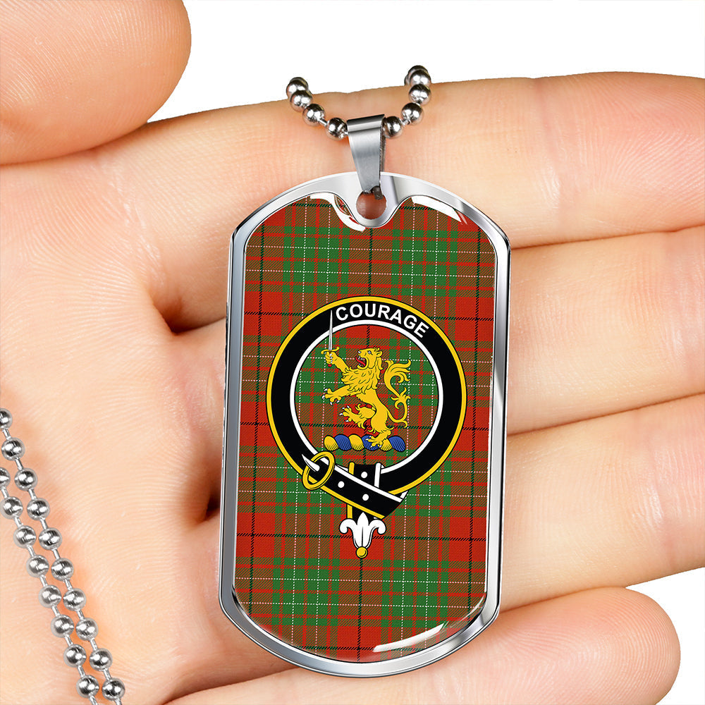 Cumming (MacAulay #2) Ancient Clan Badge Classic Tartan Dog Tag Necklace