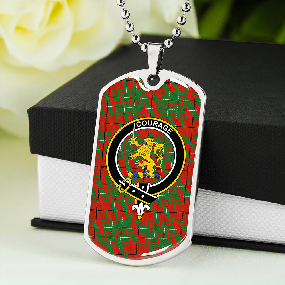 Cumming (MacAulay #2) Ancient Clan Badge Classic Tartan Dog Tag Necklace
