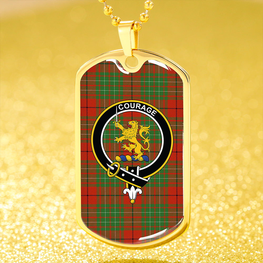 Cumming (MacAulay #2) Ancient Clan Badge Classic Tartan Dog Tag Necklace