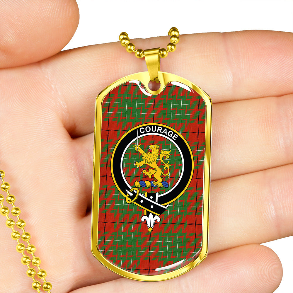 Cumming (MacAulay #2) Ancient Clan Badge Classic Tartan Dog Tag Necklace