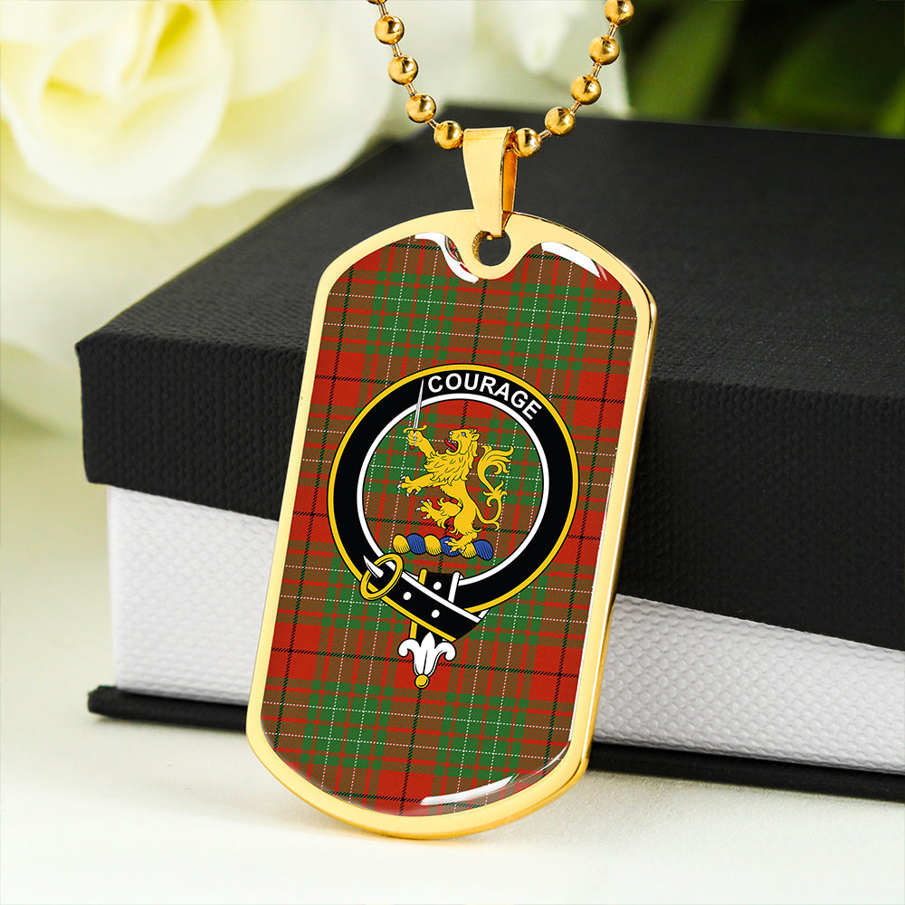 Cumming (MacAulay #2) Ancient Clan Badge Classic Tartan Dog Tag Necklace