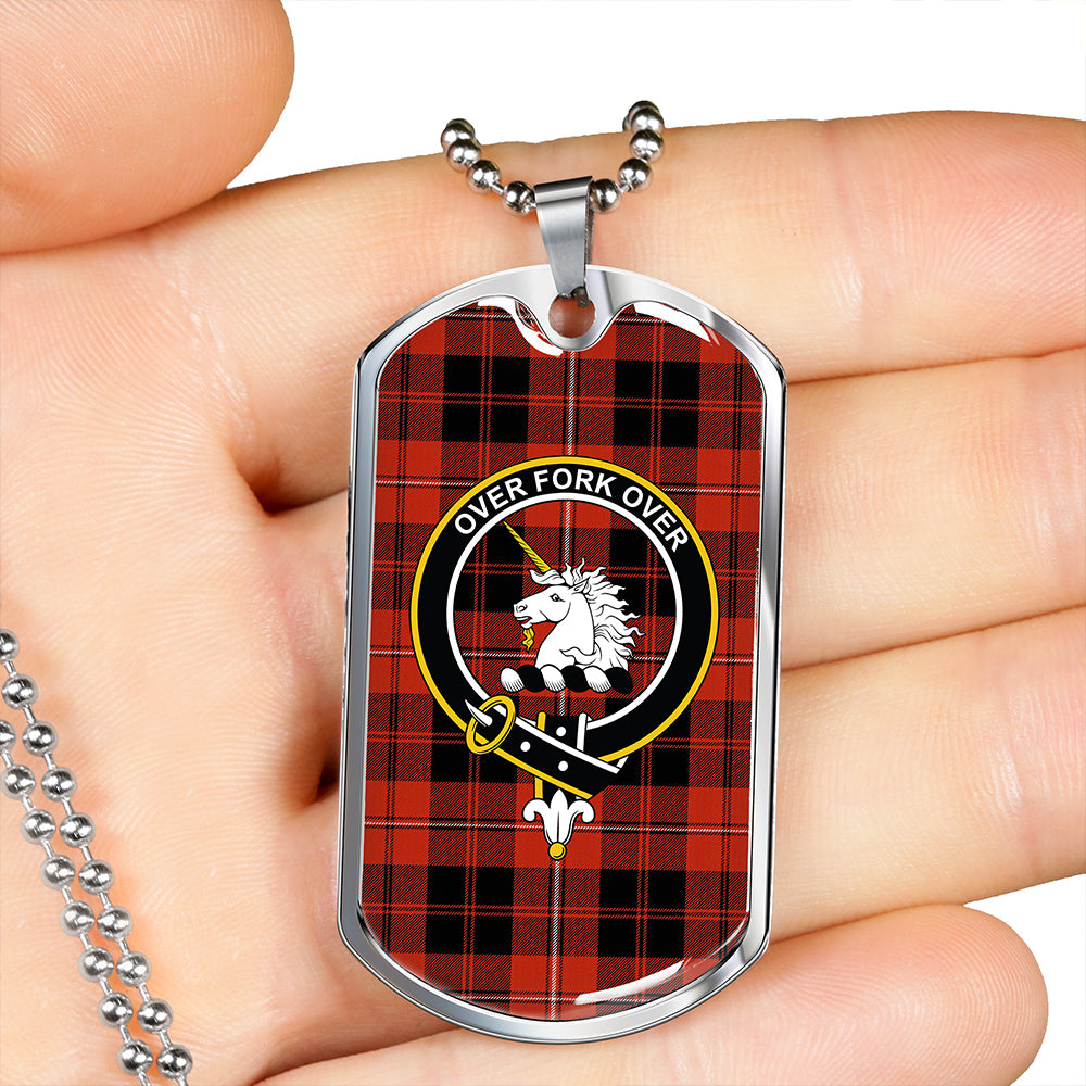 Cunningham Ancient Clan Badge Classic Tartan Dog Tag Necklace