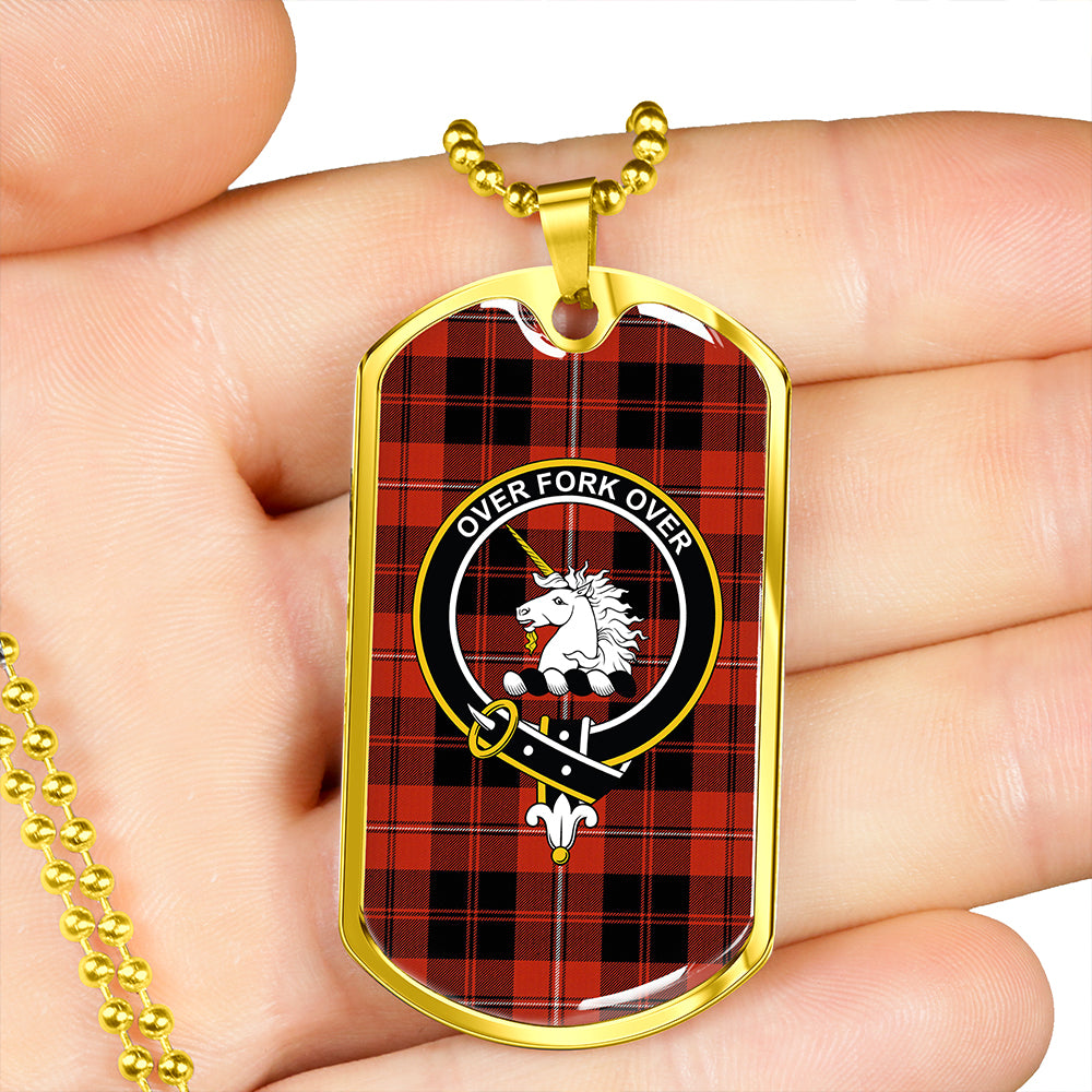 Cunningham Ancient Clan Badge Classic Tartan Dog Tag Necklace