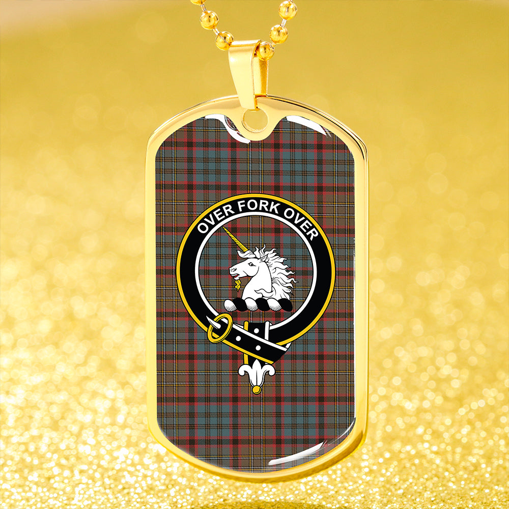 Cunningham Hunting (MacNicol Hunting #2) Weathered Clan Badge Classic Tartan Dog Tag Necklace