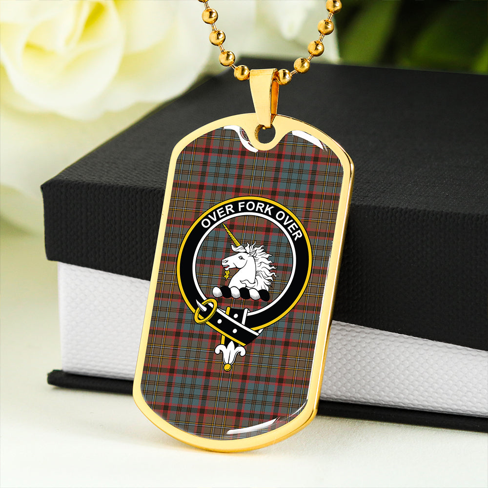 Cunningham Hunting (MacNicol Hunting #2) Weathered Clan Badge Classic Tartan Dog Tag Necklace