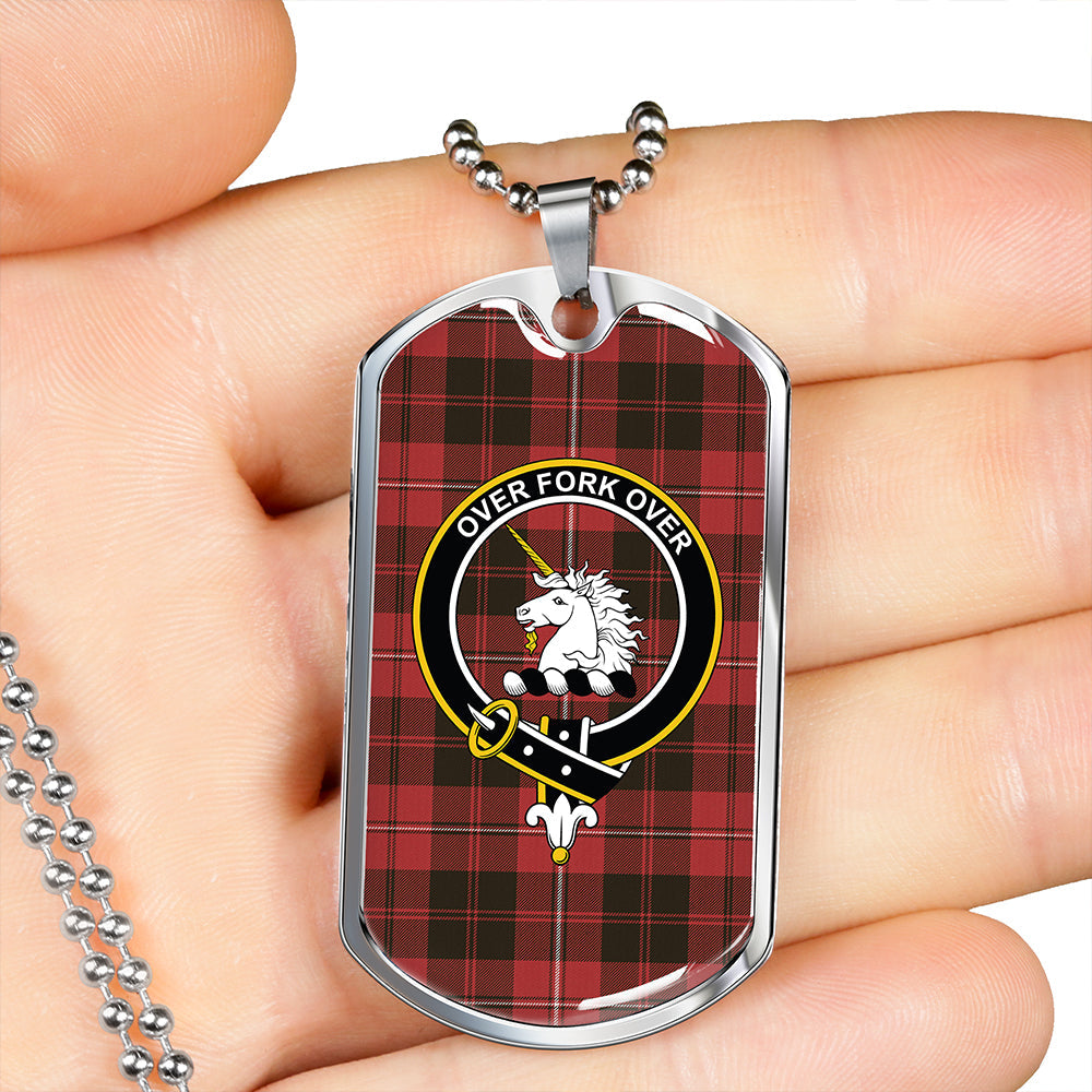 Cunningham Weathered Clan Badge Classic Tartan Dog Tag Necklace