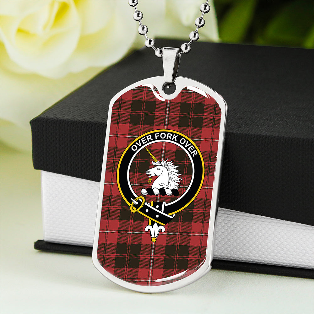 Cunningham Weathered Clan Badge Classic Tartan Dog Tag Necklace