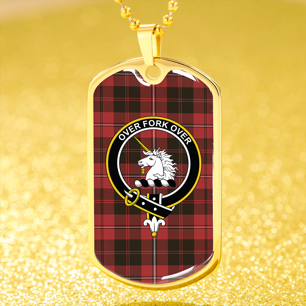 Cunningham Weathered Clan Badge Classic Tartan Dog Tag Necklace
