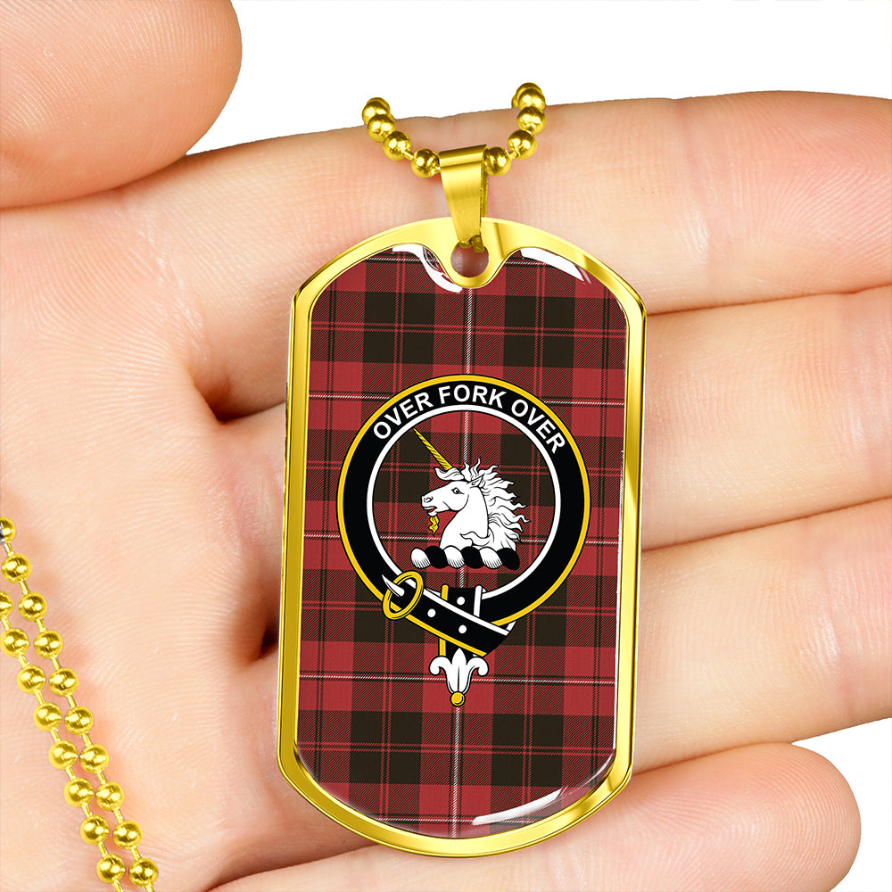 Cunningham Weathered Clan Badge Classic Tartan Dog Tag Necklace