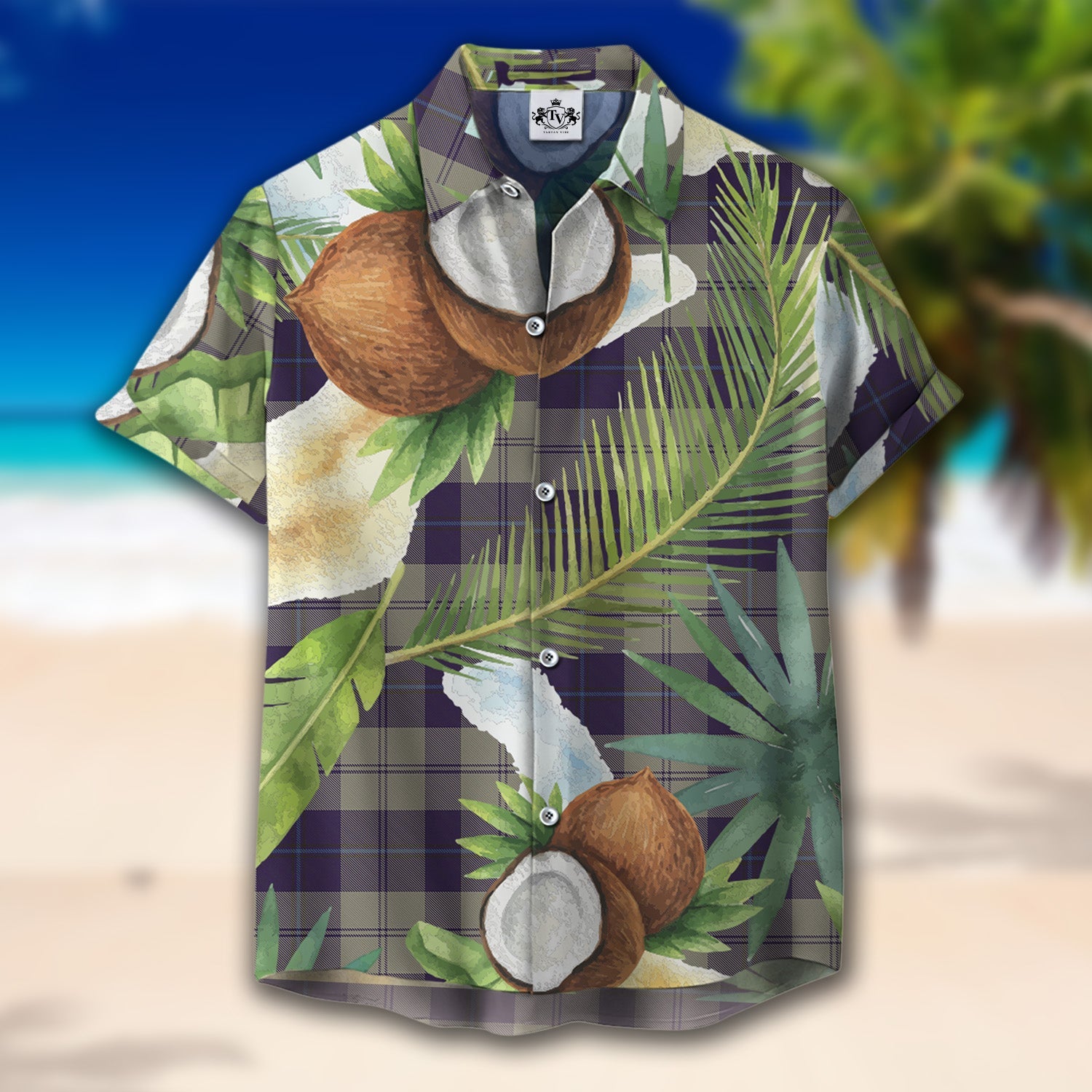 Scottish Tartan Cunningham Dress Blue Dancers Clan Hawaiian Shirt Hibiscus - Tropical Garden Style