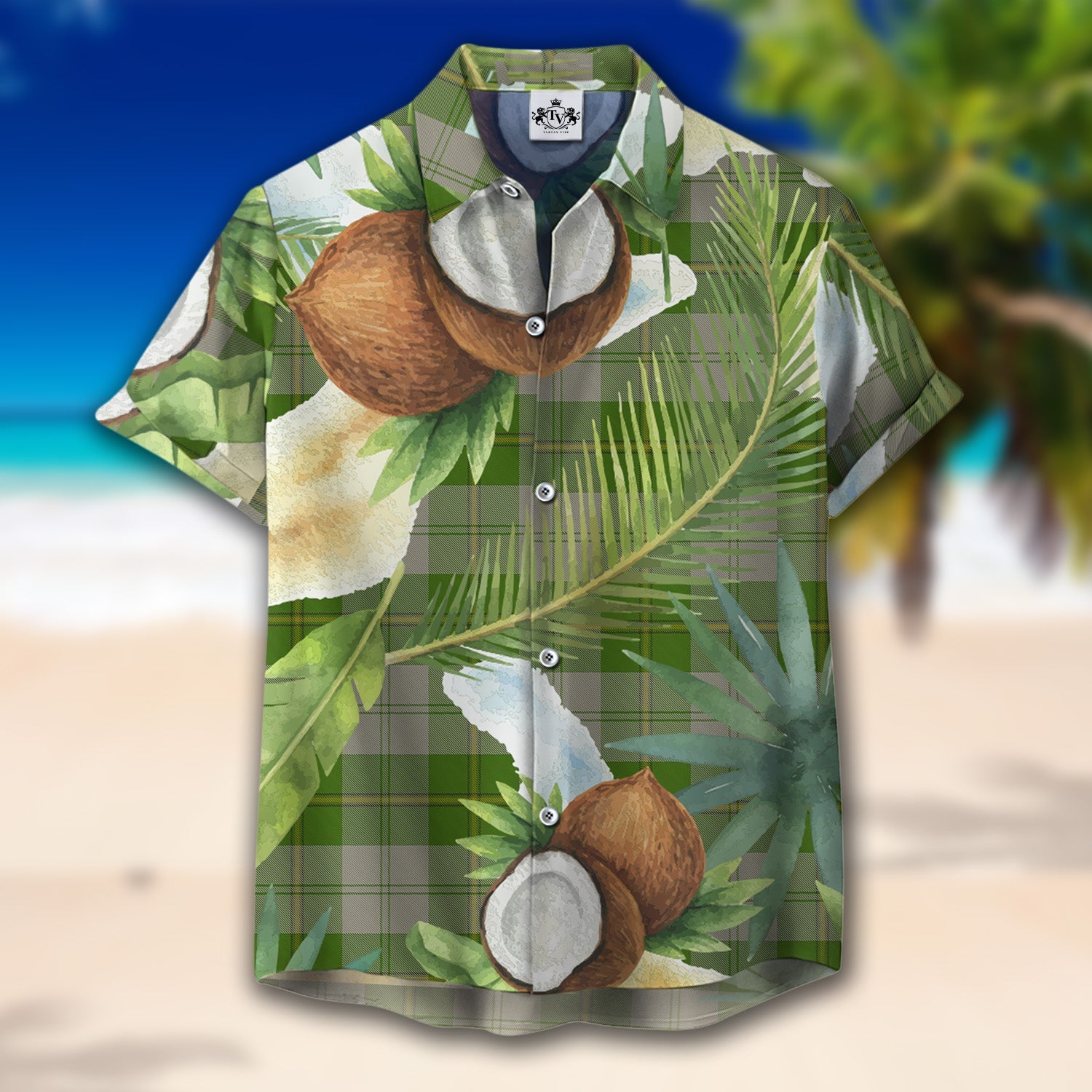 Scottish Tartan Cunningham Dress Green Dancers Clan Hawaiian Shirt Hibiscus - Tropical Garden Style