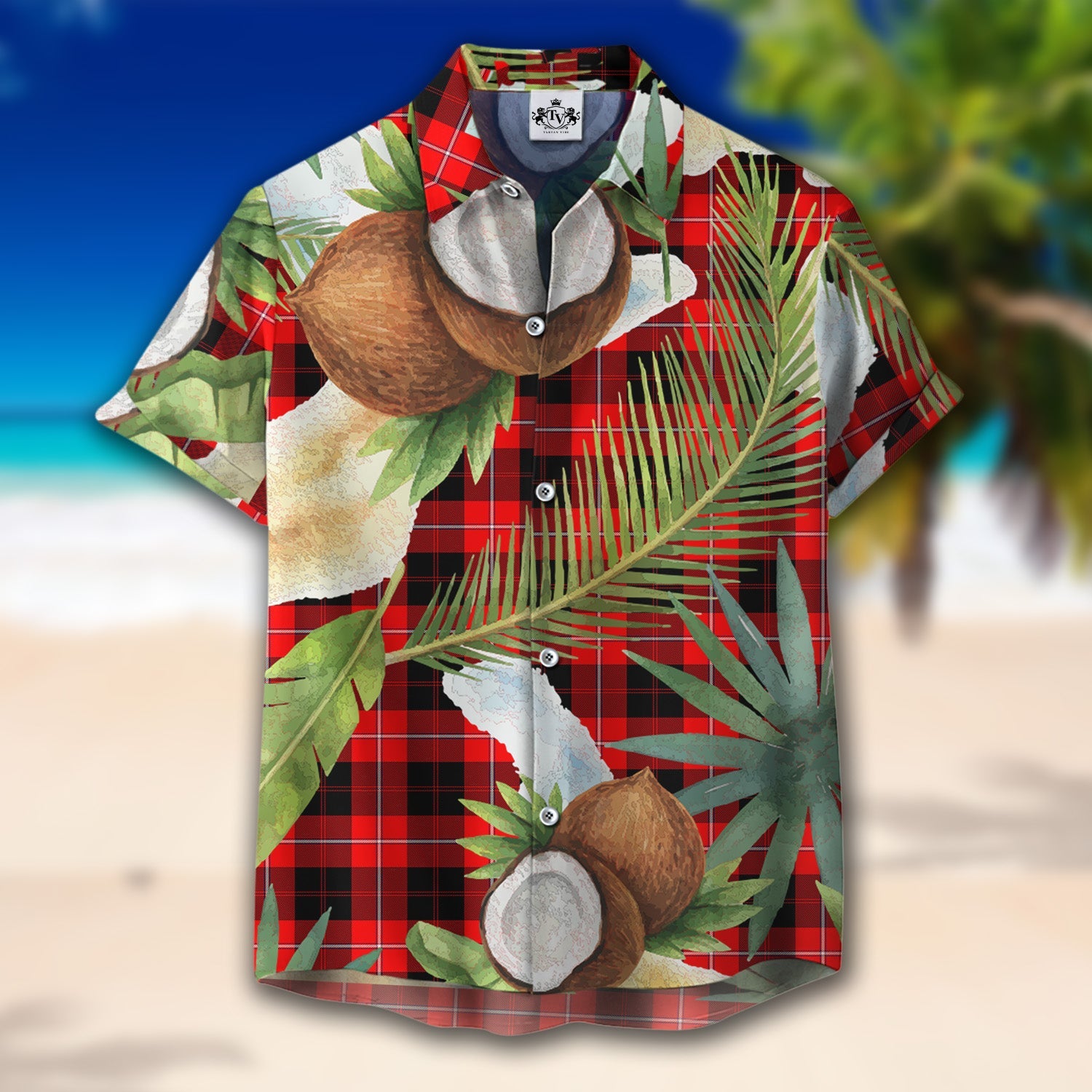 Scottish Tartan Cunningham Modern Clan Hawaiian Shirt Hibiscus - Tropical Garden Style