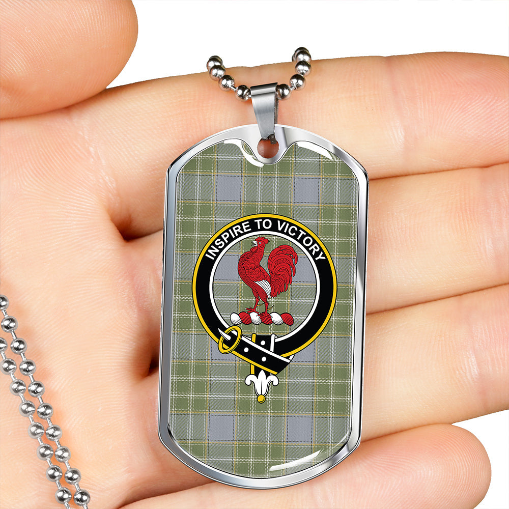 Currie Weathered Clan Badge Classic Tartan Dog Tag Necklace