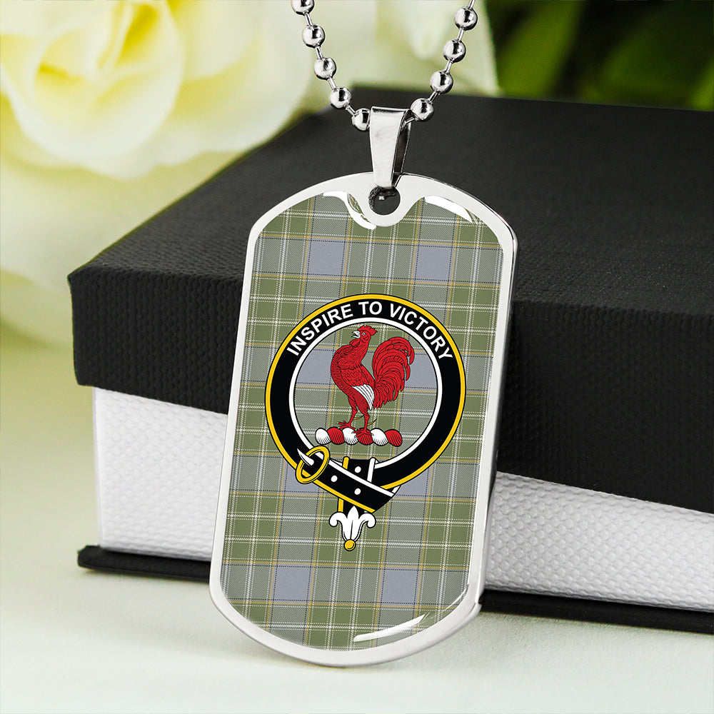 Currie Weathered Clan Badge Classic Tartan Dog Tag Necklace