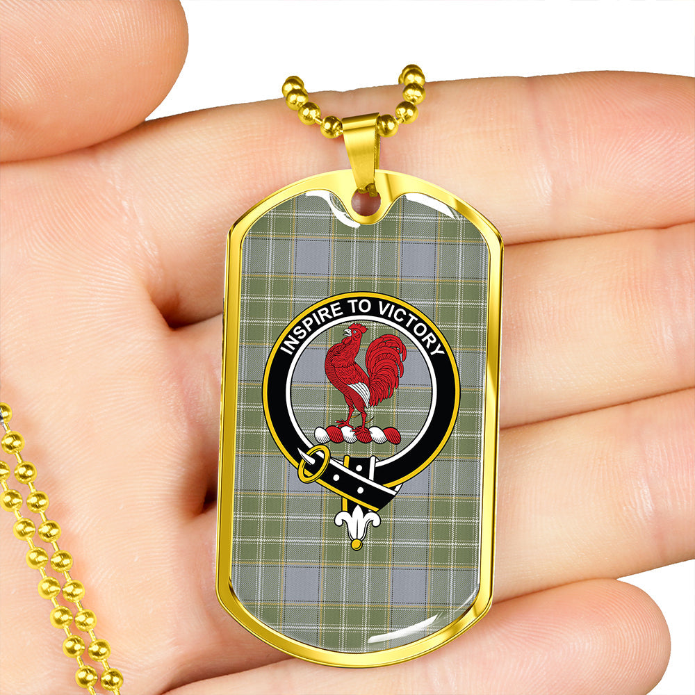 Currie Weathered Clan Badge Classic Tartan Dog Tag Necklace