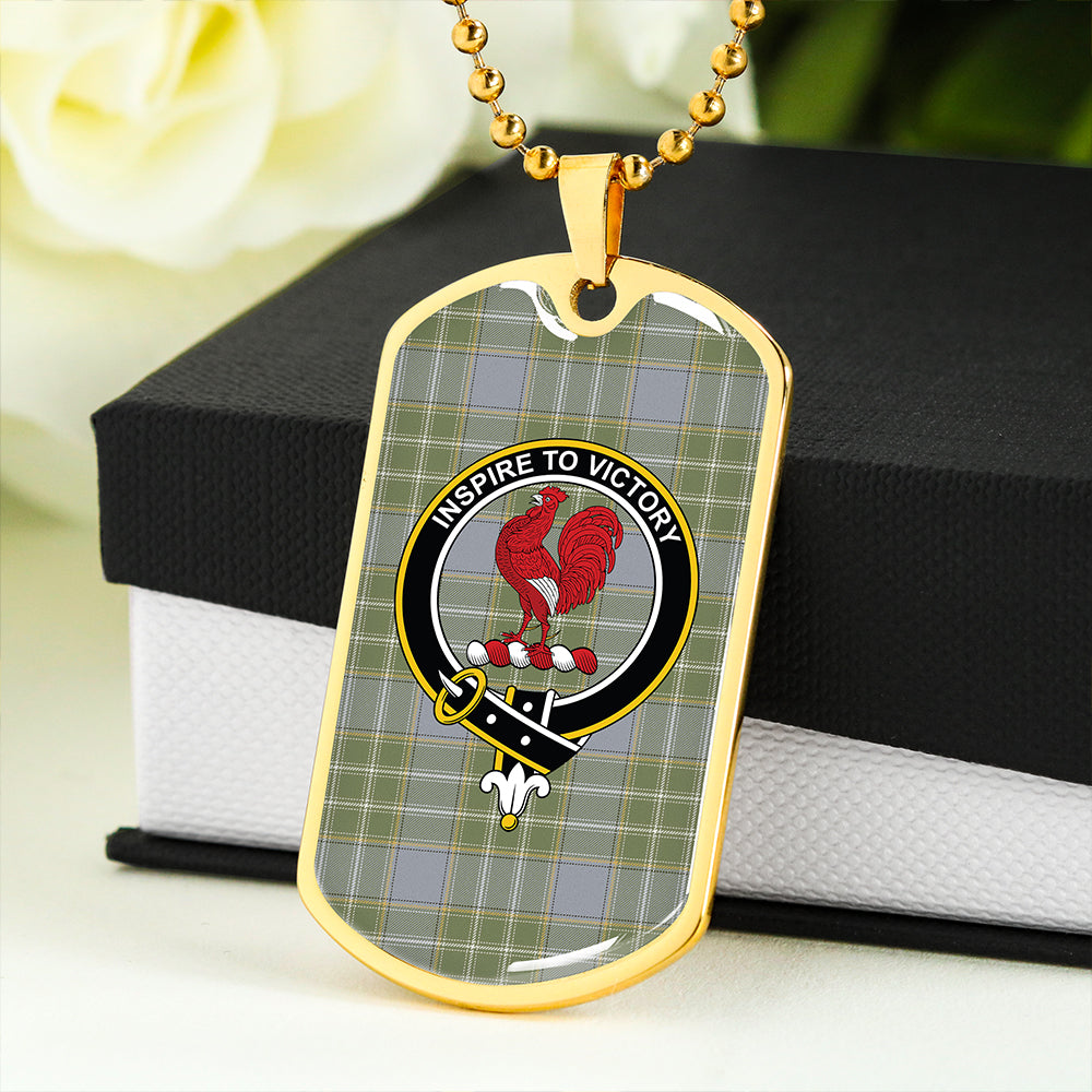 Currie Weathered Clan Badge Classic Tartan Dog Tag Necklace