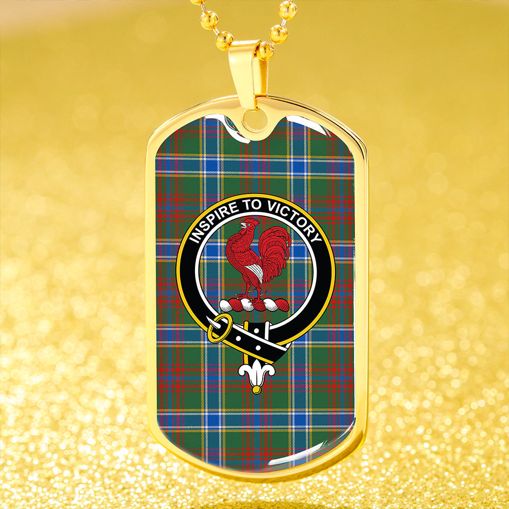 Currie of Arran Modern Clan Badge Classic Tartan Dog Tag Necklace