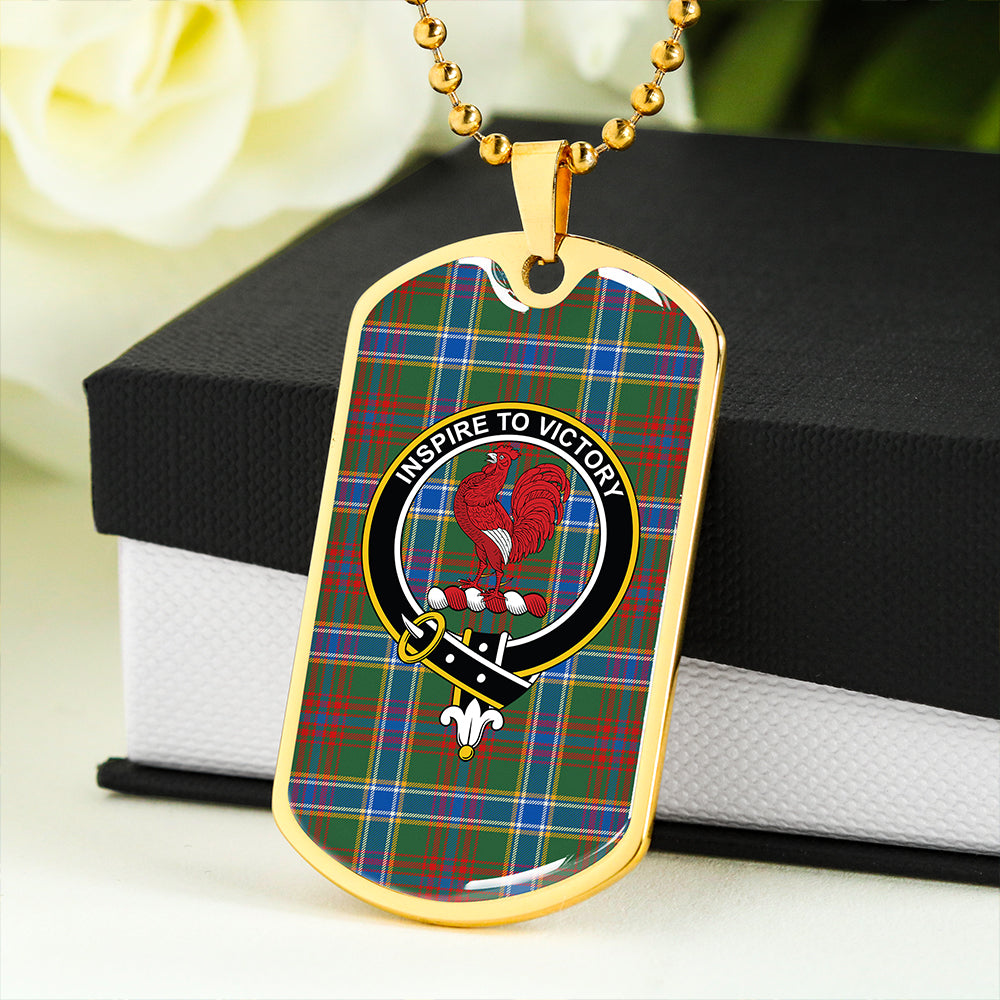 Currie of Arran Modern Clan Badge Classic Tartan Dog Tag Necklace