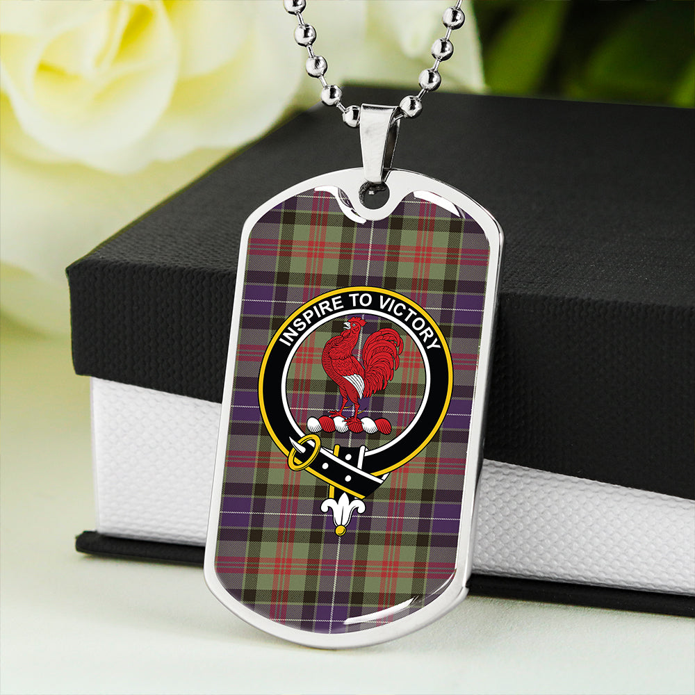 Curry (Currie) Weathered Clan Badge Classic Tartan Dog Tag Necklace