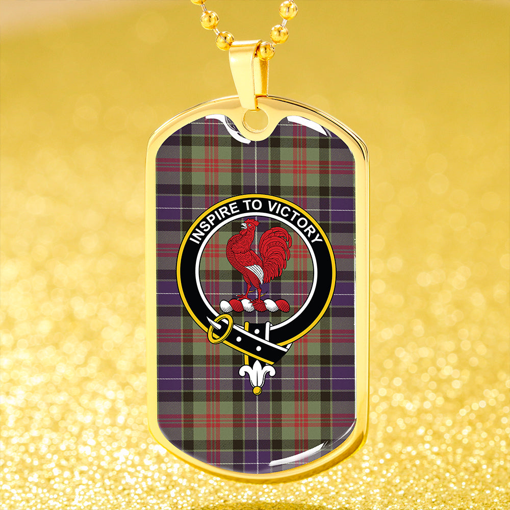 Curry (Currie) Weathered Clan Badge Classic Tartan Dog Tag Necklace