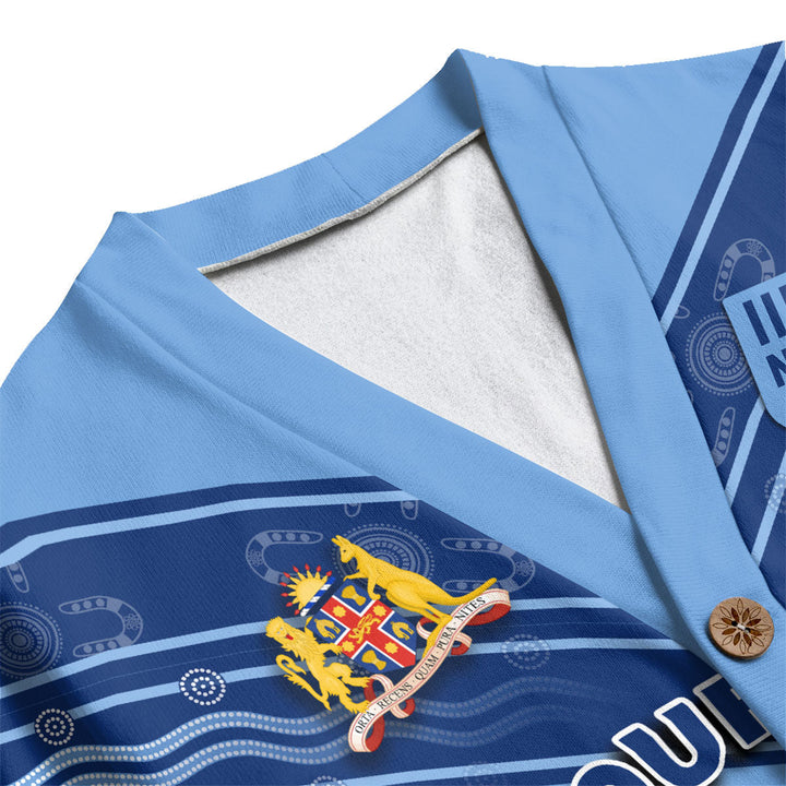 Custom NSW Blues Rugby Fleece Cardigan Aussie New South Wales