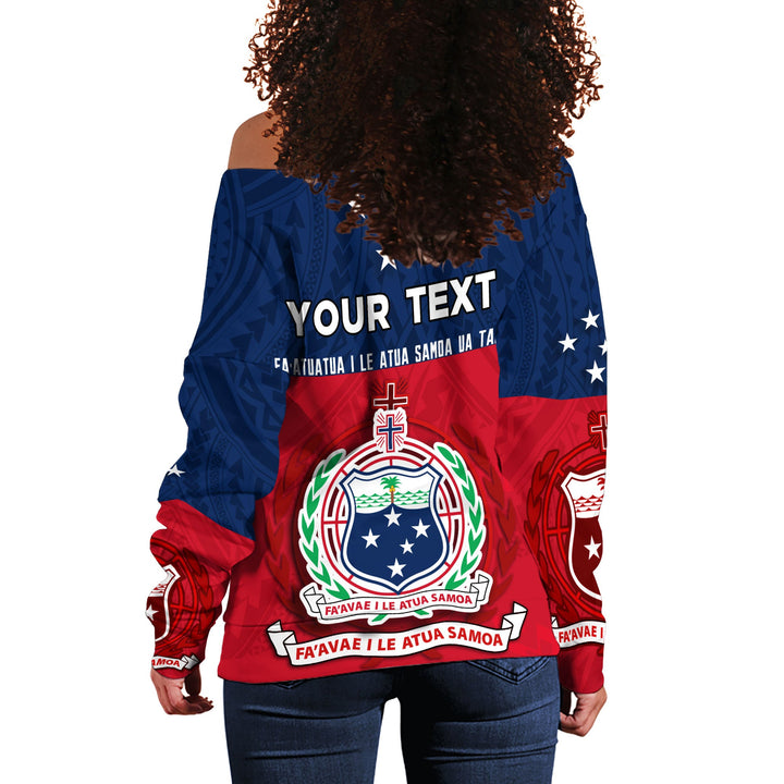 Custom Samoa Women Off Shoulder Sweatshirt FAST Always Proud