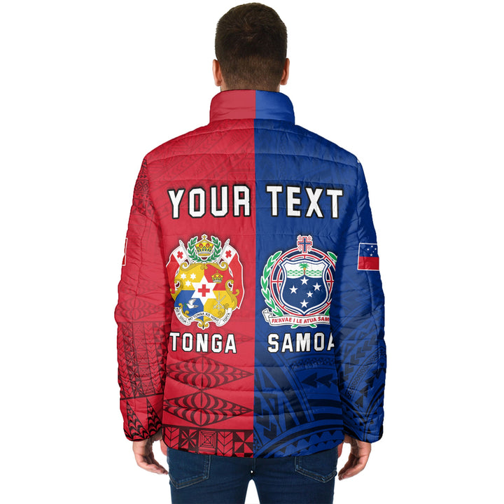 Custom Samoa and Tonga Men Padded Jacket Together Tokouso