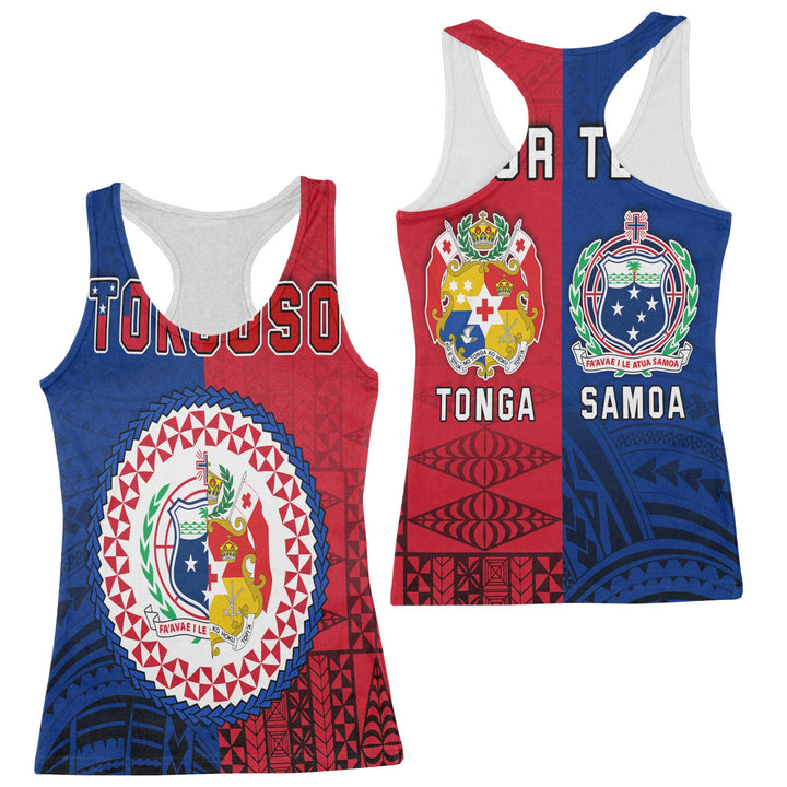 Custom Samoa and Tonga Women Tank Top Together Tokouso