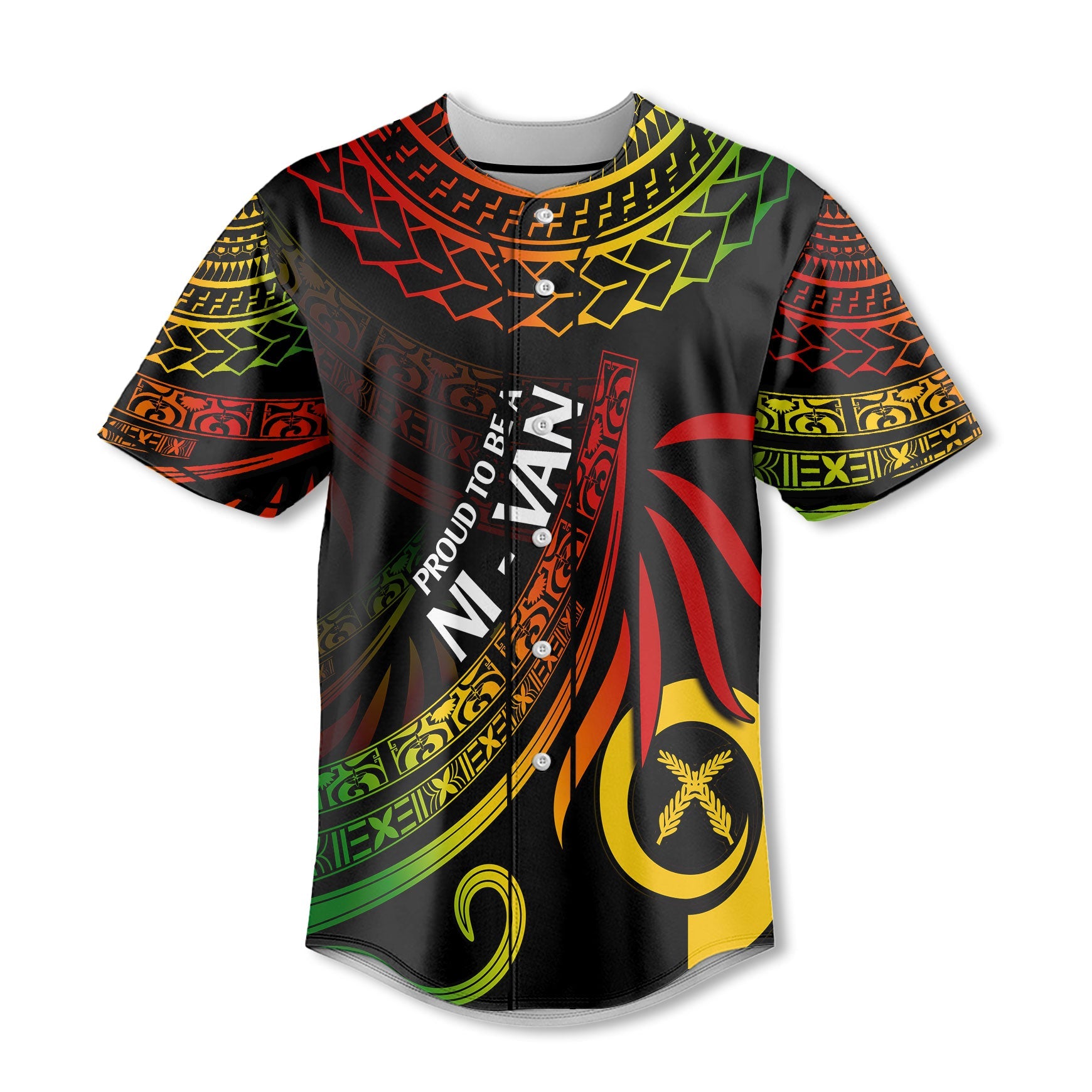 Custom Vanuatu Baseball Jersey Happy Independence Polynesian Proud To Be A Ni Van V1