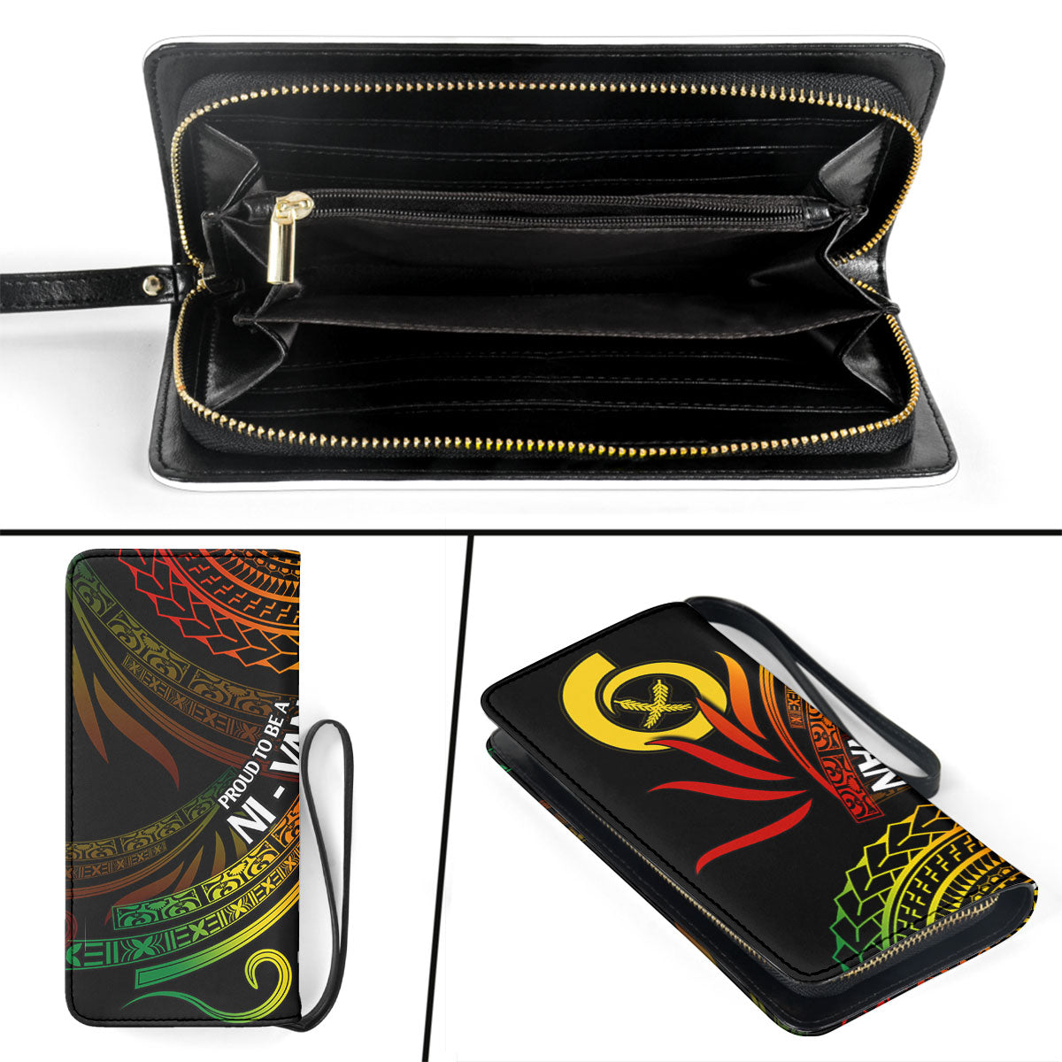 Custom Vanuatu Clutch Purse Happy Independence Polynesian Proud To Be A Ni Van V1