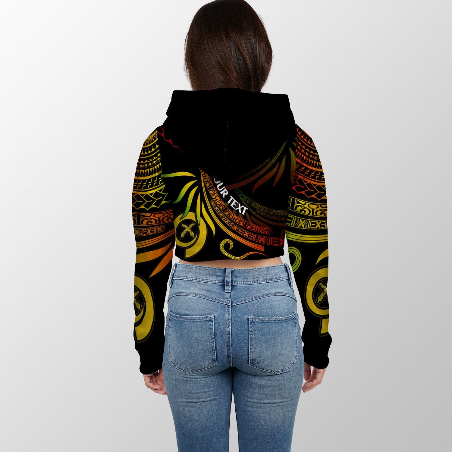 Custom Vanuatu Crop Hoodie Happy Independence Polynesian Proud To Be A Ni Van V1