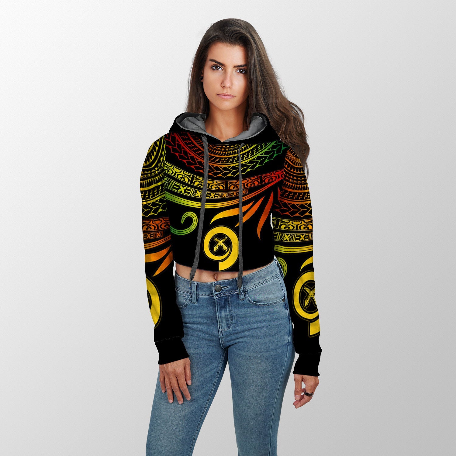 Custom Vanuatu Crop Hoodie Happy Independence Polynesian Proud To Be A Ni Van V2