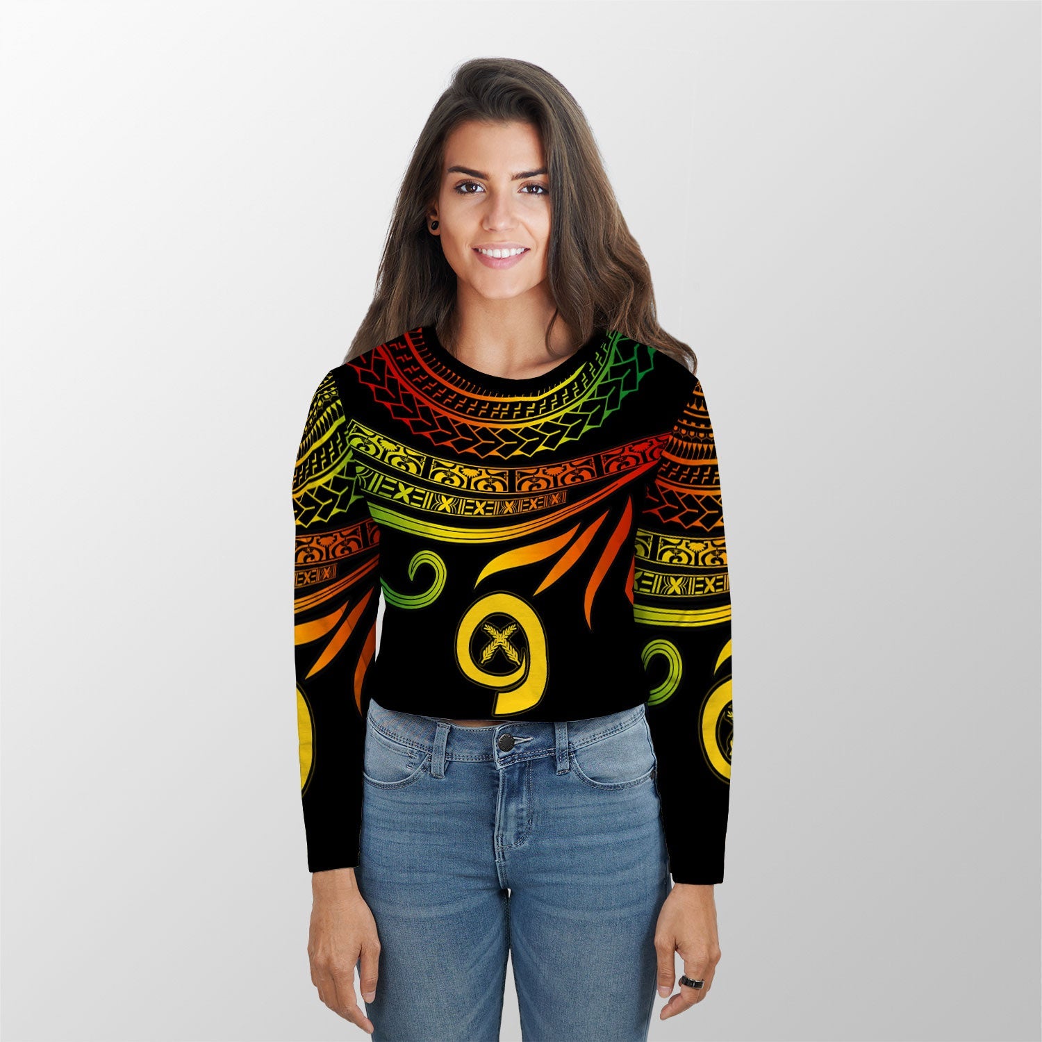 Custom Vanuatu Crop Top Long T Shirt Happy Independence Polynesian Proud To Be A Ni Van V2