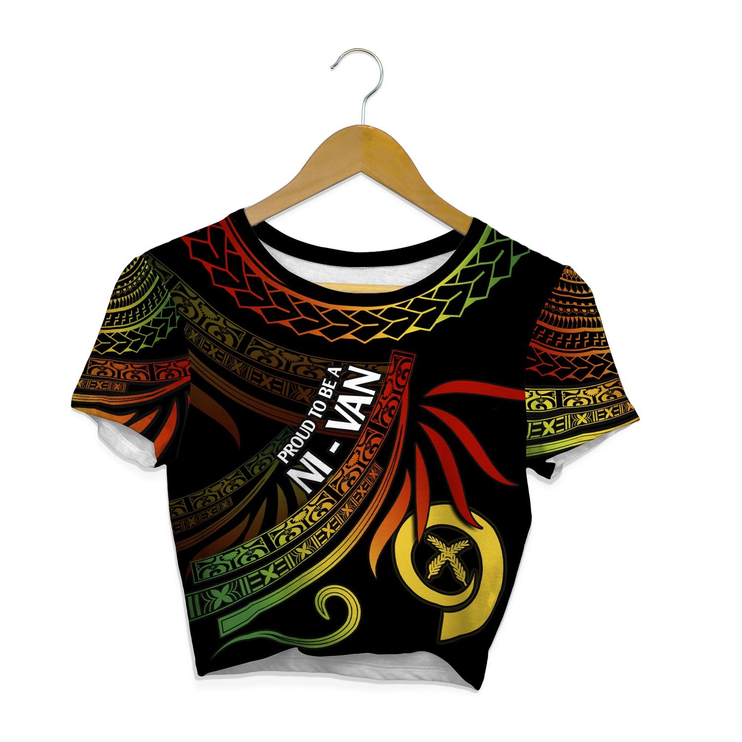 Custom Vanuatu Crop Top T Shirt Happy Independence Polynesian Proud To Be A Ni Van V1