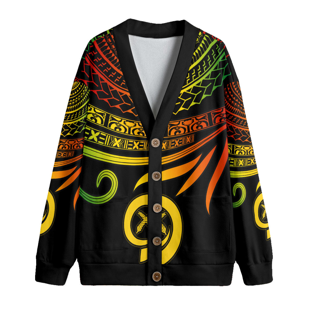 Custom Vanuatu Fleece Cardigan Happy Independence Polynesian Proud To Be A Ni Van V2