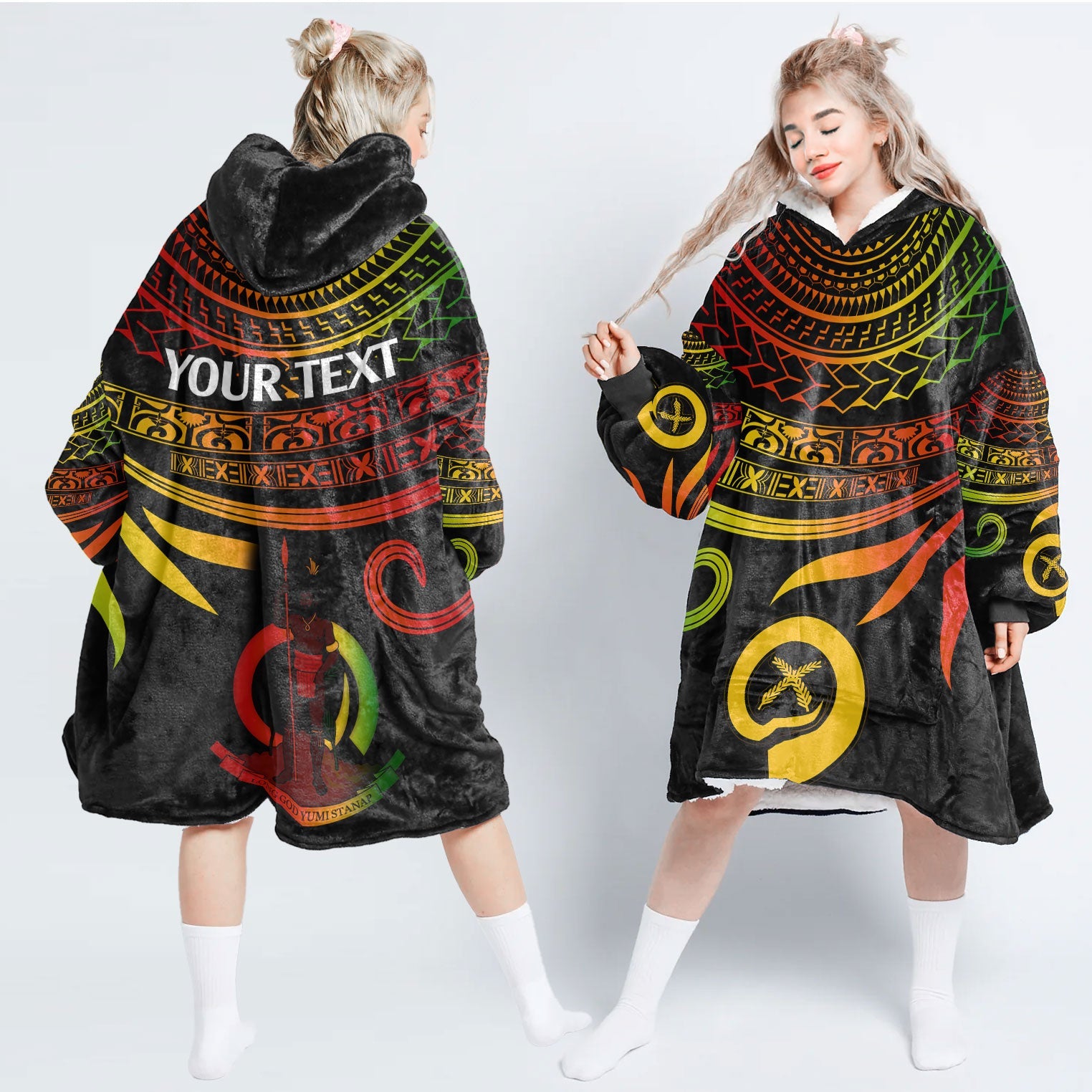 Custom Vanuatu Hoodie Blanket Happy Independence Polynesian Proud To Be A Ni Van V2