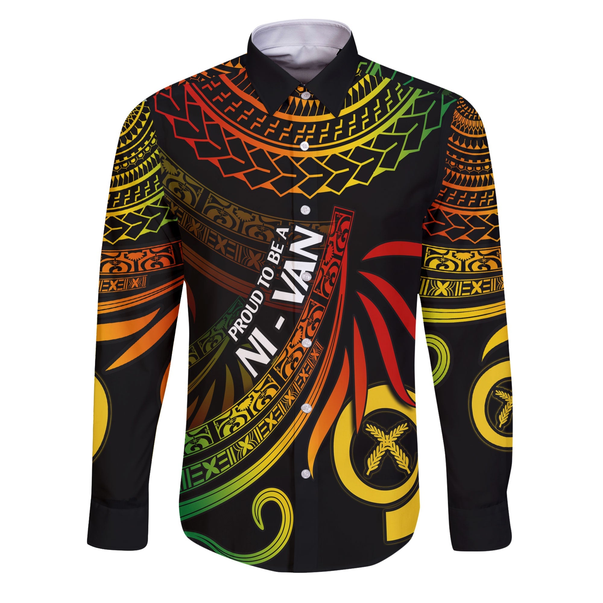 Custom Vanuatu Long Sleeve Button Shirt Happy Independence Polynesian Proud To Be A Ni Van V1