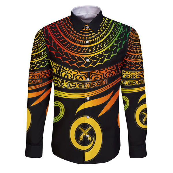 Custom Vanuatu Long Sleeve Button Shirt Happy Independence Polynesian Proud To Be A Ni Van V2