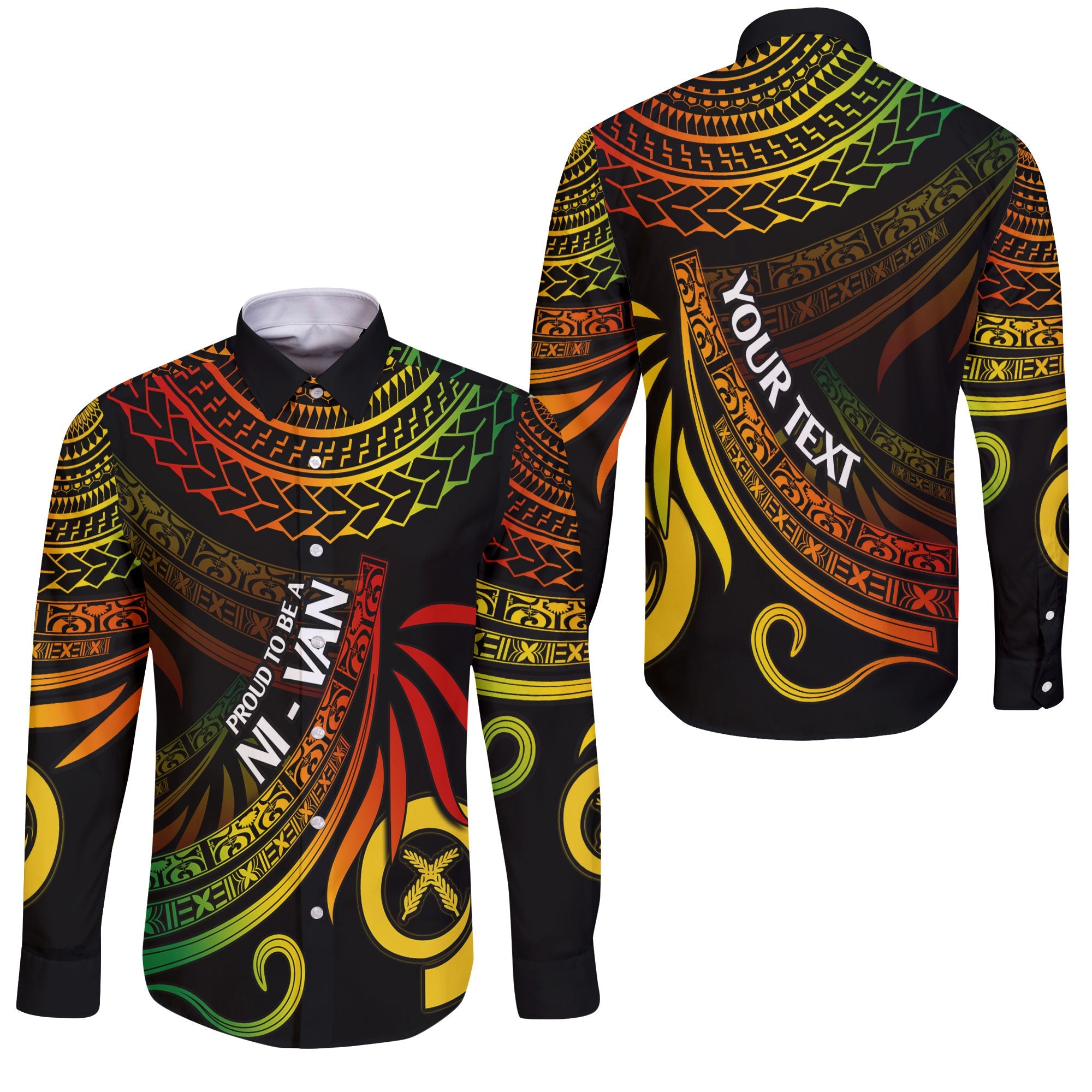 Custom Vanuatu Long Sleeve Button Shirt Happy Independence Polynesian Proud To Be A Ni Van V1