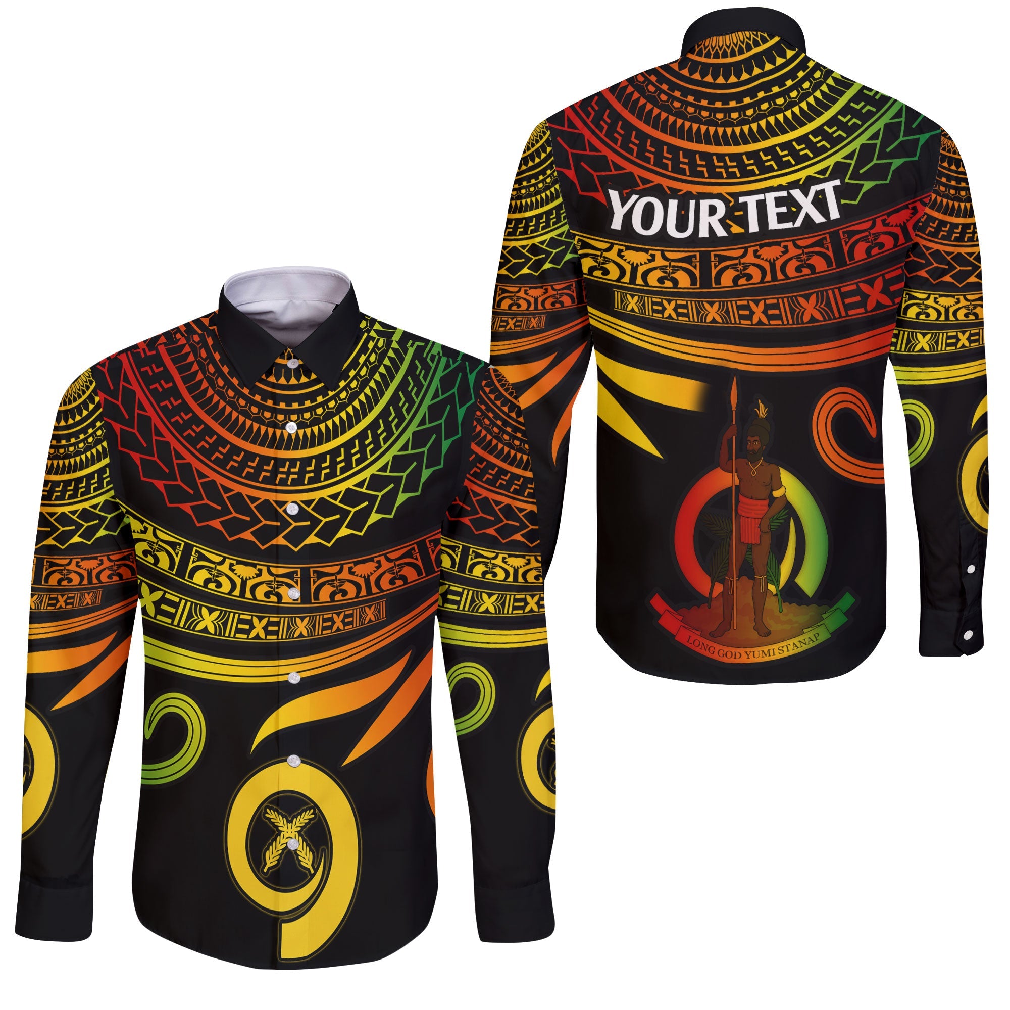 Custom Vanuatu Long Sleeve Button Shirt Happy Independence Polynesian Proud To Be A Ni Van V2