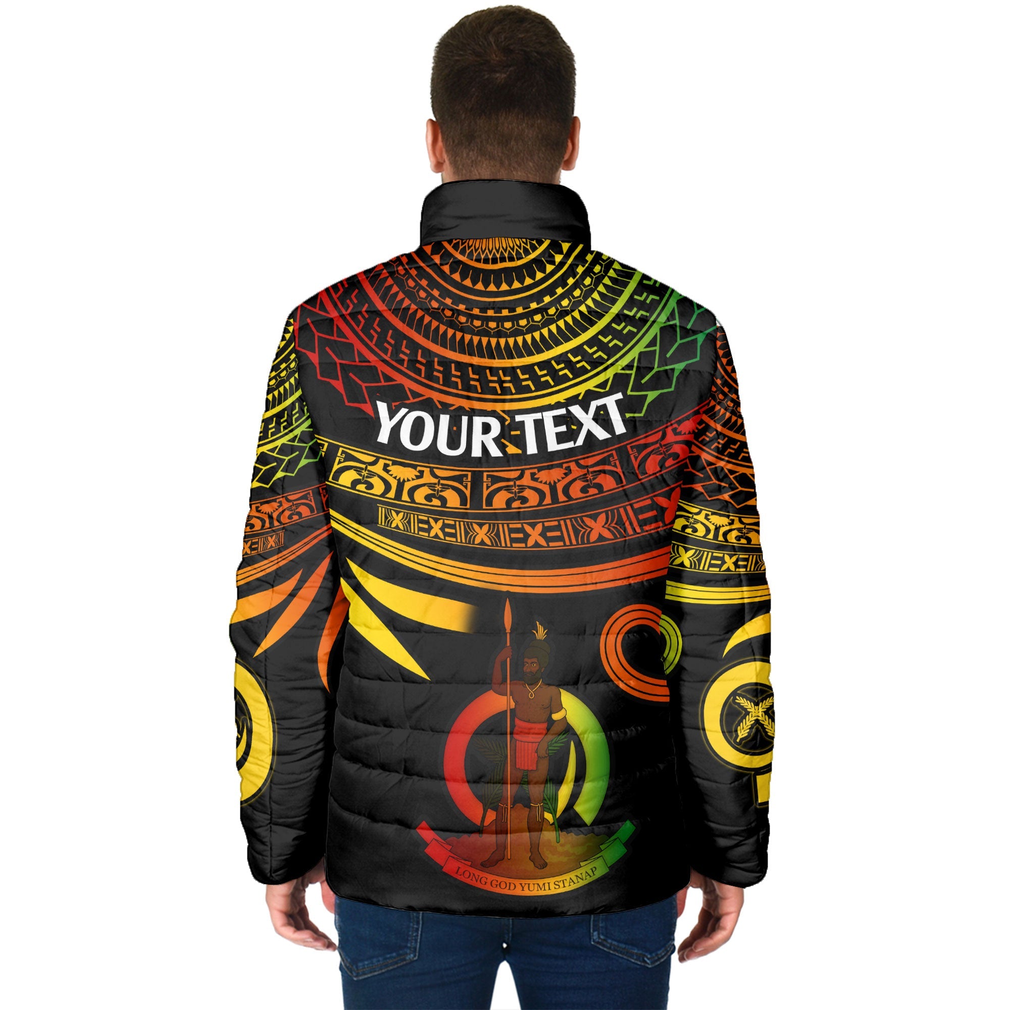 Custom Vanuatu Men Padded Jacket Happy Independence Polynesian Proud To Be A Ni Van V2